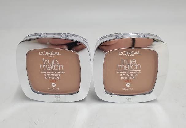 2 PACK!! L'Oreal Paris Super Blendable Oil-Free Pressed Powder - N3 Natural Buff