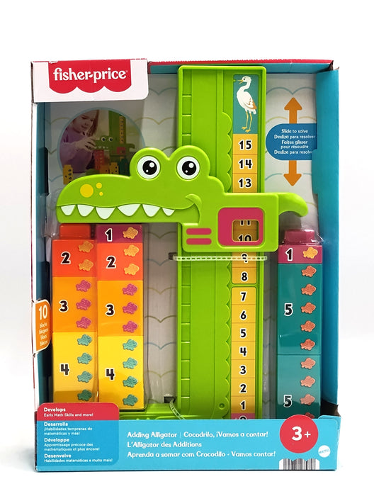 Fisher-Price Adding Alligator Educational Toy with 10 Stacking Blocks