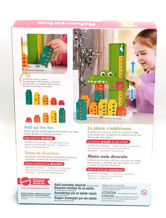 Fisher-Price Adding Alligator Educational Toy with 10 Stacking Blocks