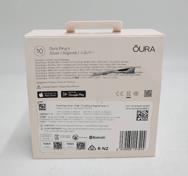 Oura Ring 4 Silver - Size 10 BRAND NEW, OPEN BOX