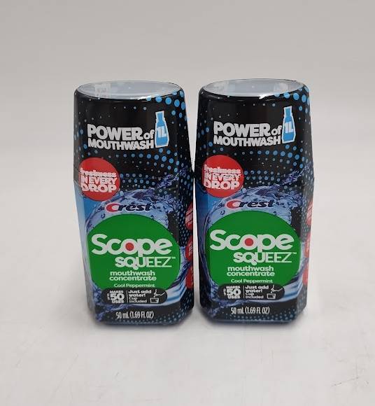 2 PACK!! Scope Squeez Mouthwash Concentrate - Cool Peppermint - 1.69 fl oz