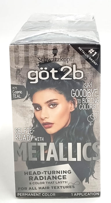 LOT OF3!!! Got2B Schwarzkopf Metallic Permanent Hair Color -Cosmic Teal -3 PACK