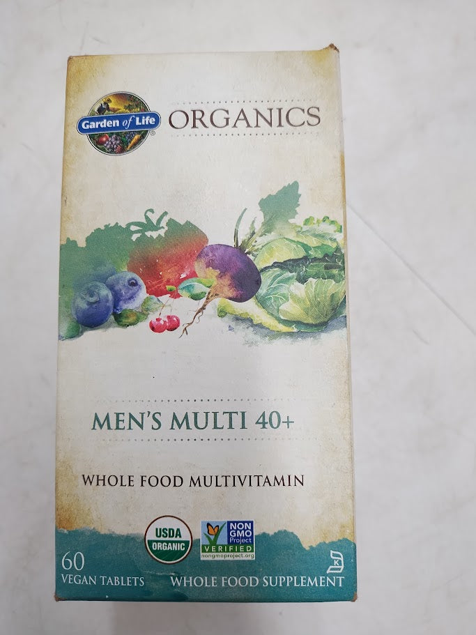 Garden Of Life Organics Whole Food Multivitamin For Men 40+, 60 ct EXP 09/2027