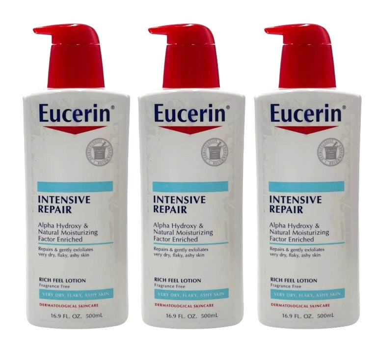 3 PACK!!!! Eucerin Intensive Repair Very Dry Skin Lotion - 16.9 fl oz