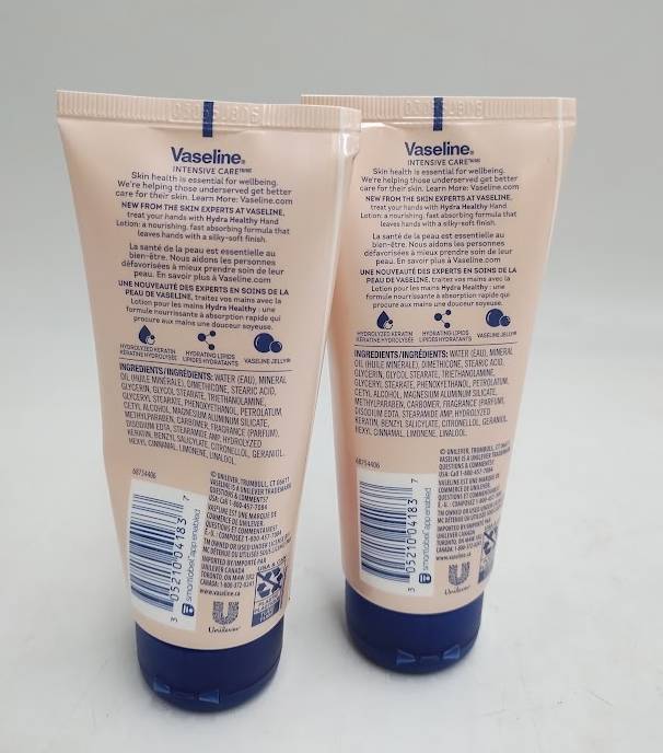 2 PACK!! Vaseline Intensive Care Healthy Hands Stronger Nails Lotion 3 oz