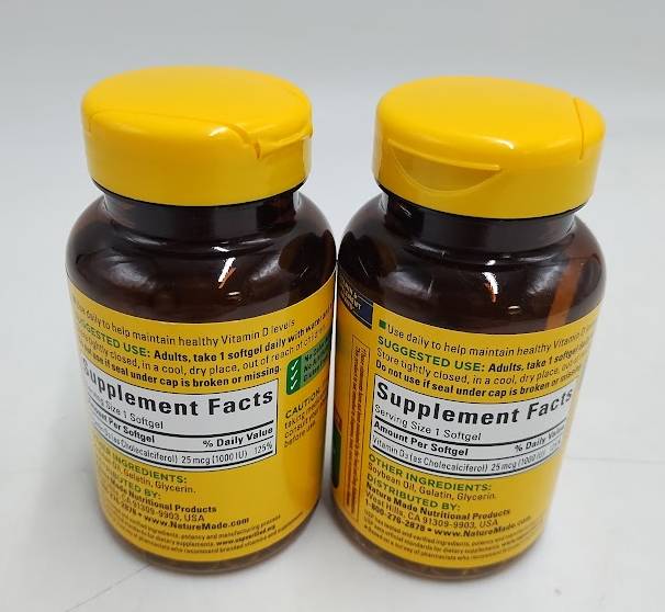 2 PACK! Nature Made Vitamin D3 Bone Health and Immune Support Softgel - EX 12/27