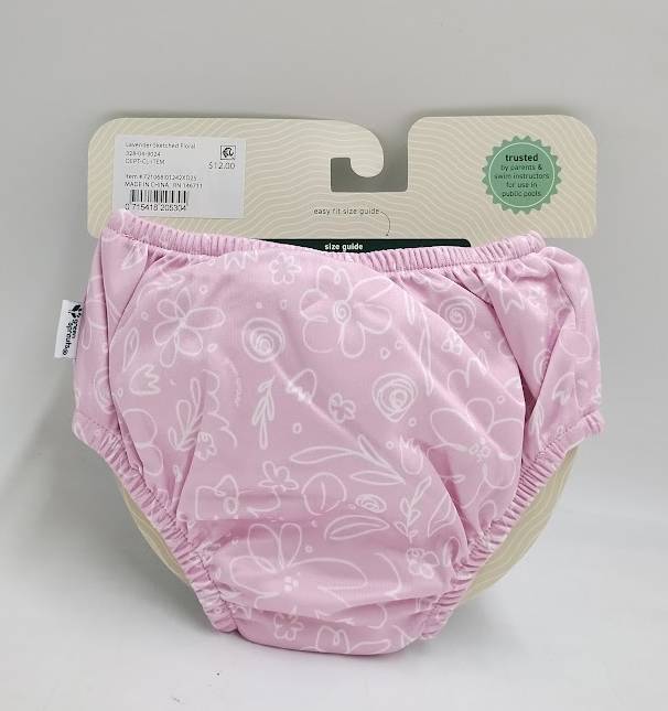 green sprouts Baby Eco Pull-Up Floral Printed Reusable Swim Diaper - Pink 6M