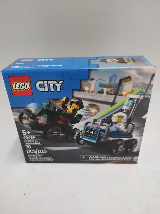 LEGO City Airplane vs. Hospital Bed Race Car Pack Building Toy 60459