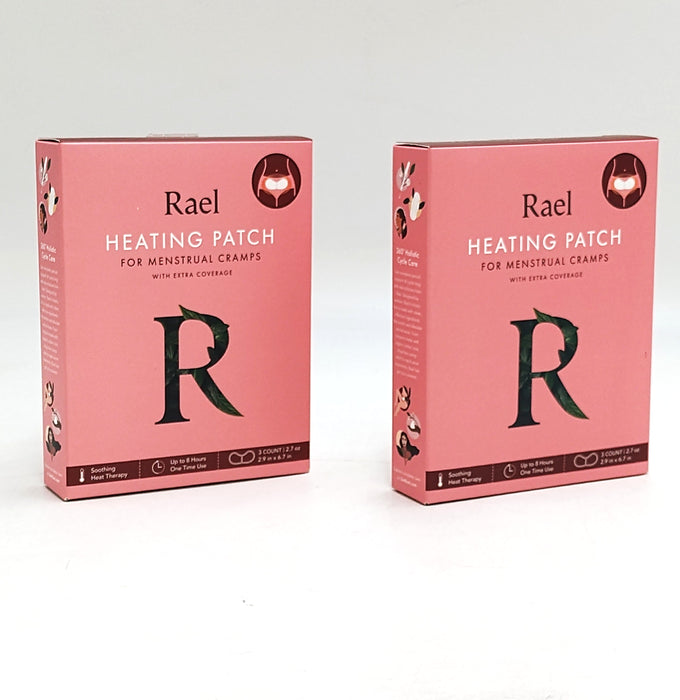 LOT OF 2!!! Rael Heating Patch for Menstrual Cramps with Extra Coverage
