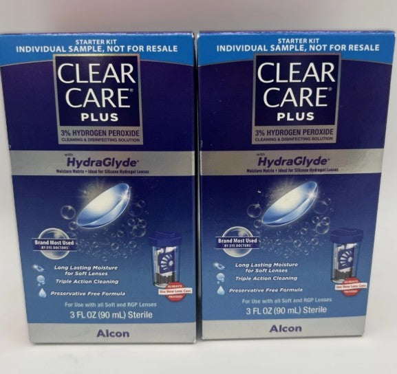 2 PACK!!!! Clear Care Plus with HydraGlyde Lens Solution - 3 fl oz