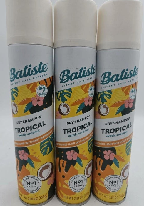 LOT OF 3!!! Batiste Tropical Exotic Coconut Dry Shampoo - 3.81oz