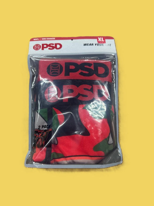 PSD Men's Warface Print Boxer Briefs 2pk - Dark Green/Red/Black XL