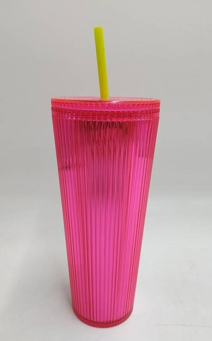 Starbucks Pleated Neon Magenta Pink Venti Tumbler READ DESCRIPTION