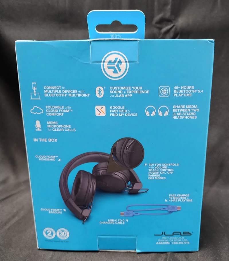 JLab Studio Bluetooth Wireless On-Ear Headphones - Black