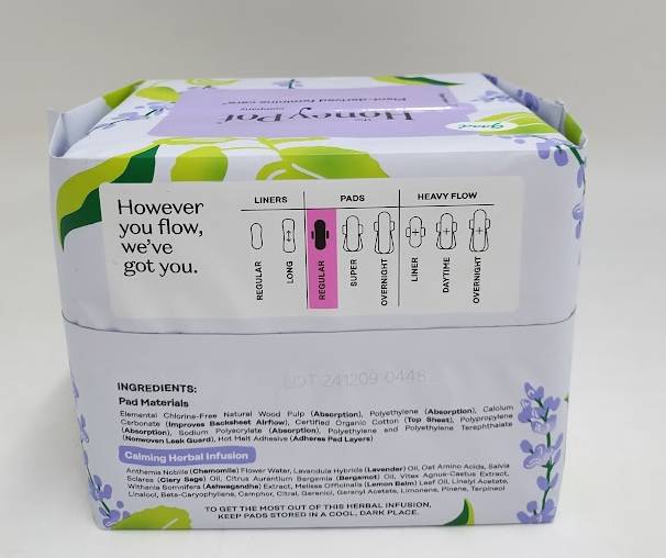 The Honey Pot Company 100% Organic Cotton Regular Pads - 20ct