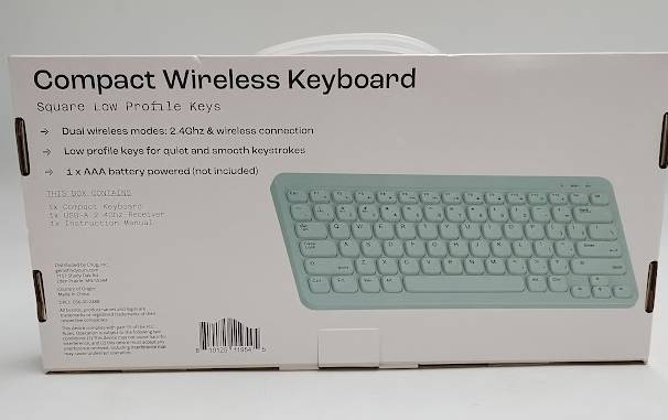 North Compact Square Key Wireless Keyboard - Sky Blue: Membrane Switch, Compact