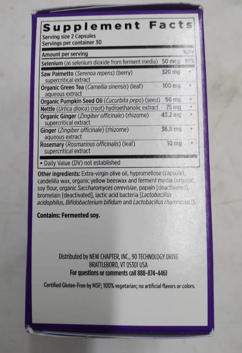 New Chapter Prostate Supplement - 60 Ct Vegetarian  - EXP: 05/28