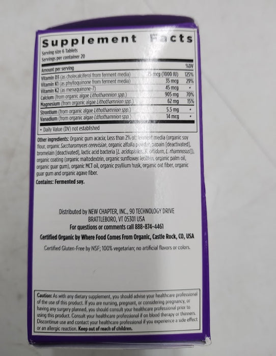 New Chapter Calcium Supplement - 120 Ct - EXP:07/26