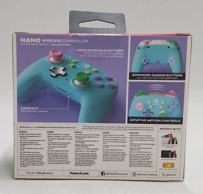 PowerA Nintendo Switch Enhanced Wireless Controller Spring Dream: USB Compatible