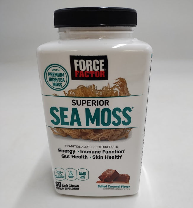 Force Factor Sea Moss Soft Chews - Salted Caramel - 60ct- EXP:12/2026