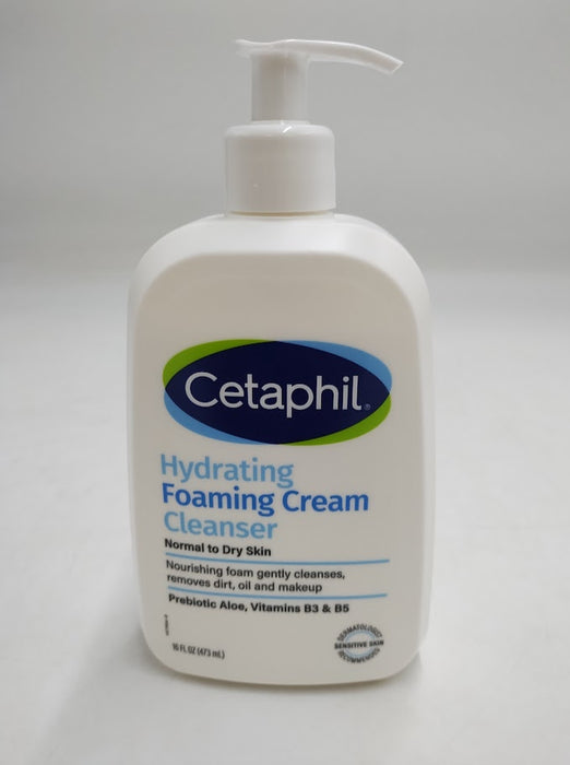 Cetaphil Hydrating Foaming Cream Facial Cleanser Face Wash with Niacinamide - 16oz EXP 12/2025