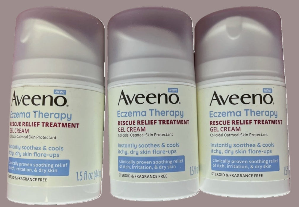 3 PACK!!!! Aveeno Eczema Therapy Anti-Itch Gel Cream - 1.5oz