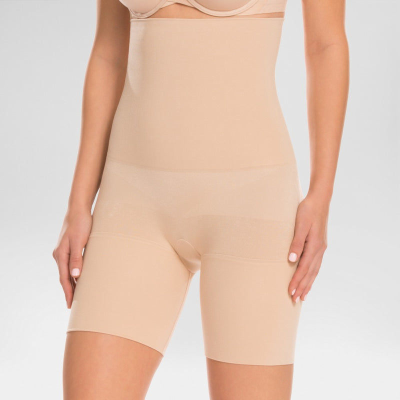 ASSETS by Spanx Women's Remarkable Results High Waist Mid-thigh Shaper - Light Beige M