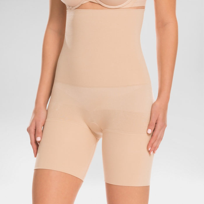 ASSETS by Spanx Women's Remarkable Results High Waist Mid-thigh Shaper - Light Beige M