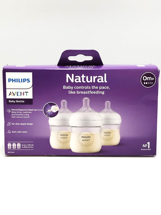 Philips Avent 3pk Natural Baby Bottle with Natural Response Nipple - Clear - 4oz
