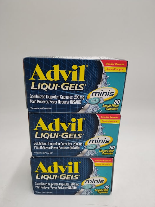 3 PACK!! Advil Liqui-Gel Minis Pain Reliever & Fever Reducer Gelcaps EXP 10/2027