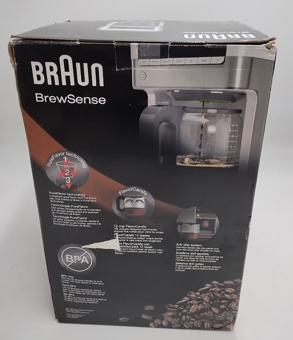 Braun BrewSense 12-cup  Coffee Maker KF6050WH Stainless Steel/White SEE DETAILS