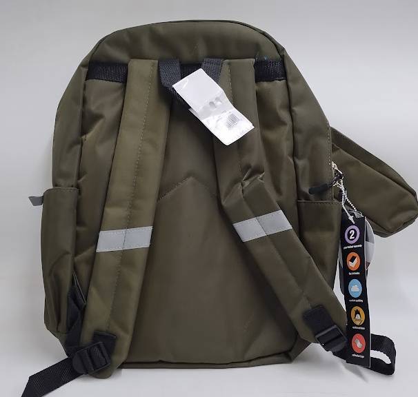 Locker Club Kids' 16L Nylon Backpack with Headphone Pencil Pouch - Olive Green