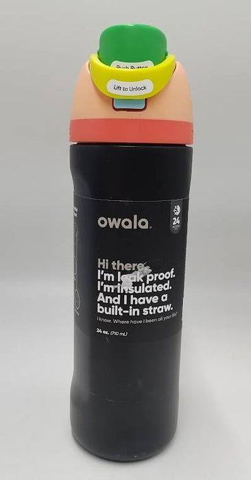 Owala FreeSip 24oz Stainless Steel Water Bottle - Black READ DESCRIPTION