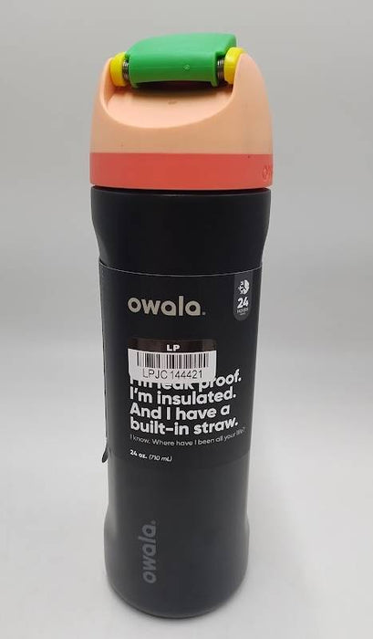 Owala FreeSip 24oz Stainless Steel Water Bottle - Black READ DESCRIPTION