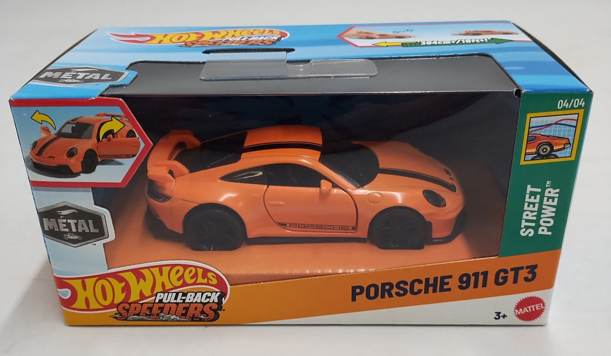 Hot Wheels Pull-Back Speeders Diecast PORSCHE 911 GT3