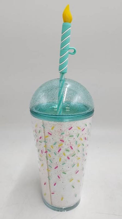Starbucks 2025 Frappuccino 30th Anniversary Tumbler 16 Oz W/Candle Straw Topper