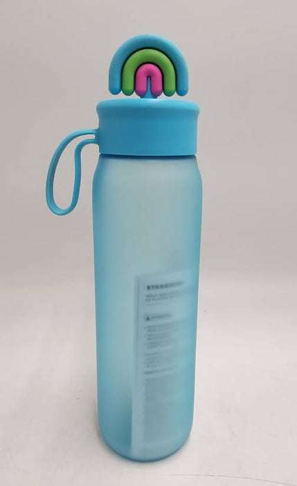 Starbucks 2025 Frosted Blue Rainbow Magnet Charm Strap Water Bottle Tumbler