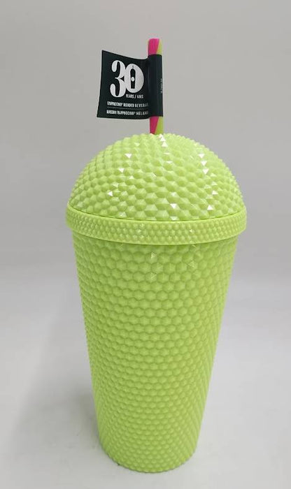 Starbucks 2025 Neon Yellow Lime PVD Bling Studded Frappuccino Dome Tumbler