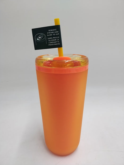 Starbucks Tumbler Summer 2025 Neon Orange Soft Touch 16 oz Hot Cold Cup