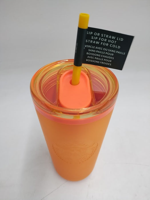Starbucks Tumbler Summer 2025 Neon Orange Soft Touch 16 oz Hot Cold Cup