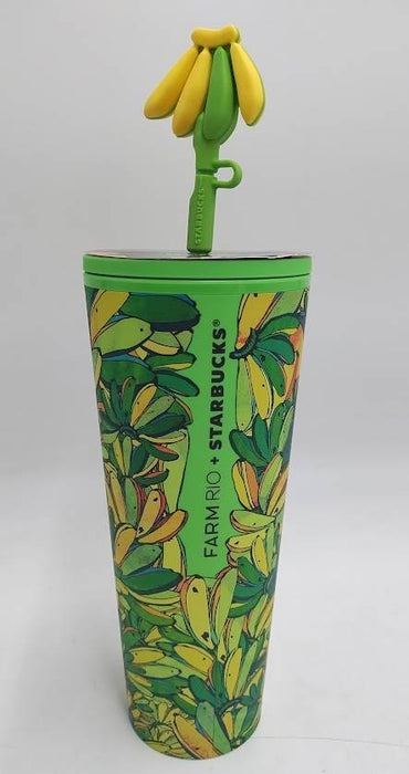 Starbucks Farm Rio 24 Oz Tropical Yellow/Green Bananas 2025 Cold Cup with Straw