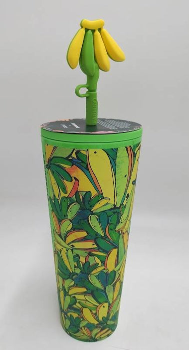 Starbucks Farm Rio 24 Oz Tropical Yellow/Green Bananas 2025 Cold Cup with Straw