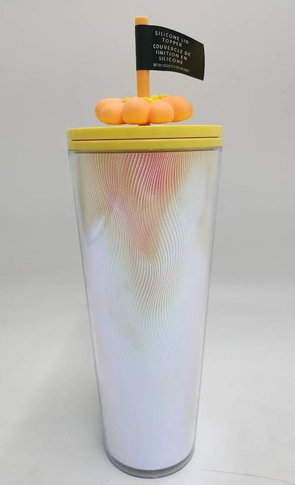 Starbucks 2024 Flower Charm Yellow Orange Swirl 24 Oz READ DESCRIPTION