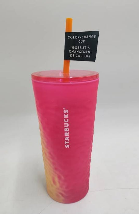 New Starbucks 2025 Color Change Glass 16oz - Pink/ Yellow READ DESCRIPTION