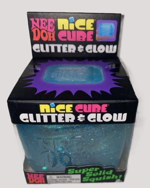 Nee Doh Nice Cube Glitter and Glow - BLUE