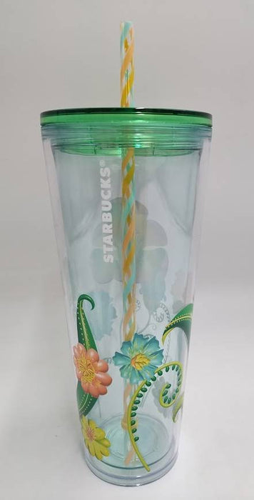 Starbucks Summer 2025 Floral Transparent Venti Tumbler READ DESCRIPTION