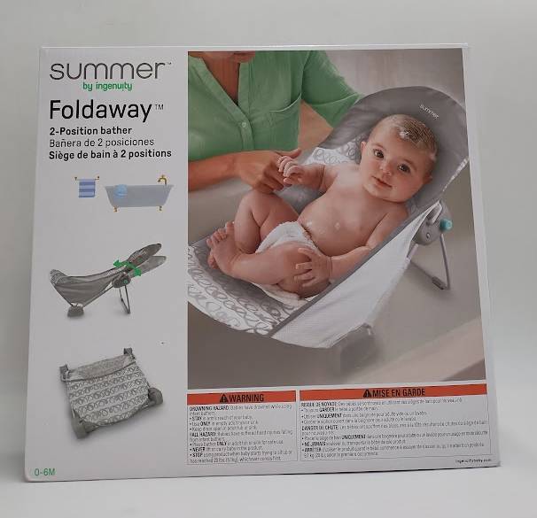 Summer by Ingenuity Foldaway 2 Position Baby Bather - Gray