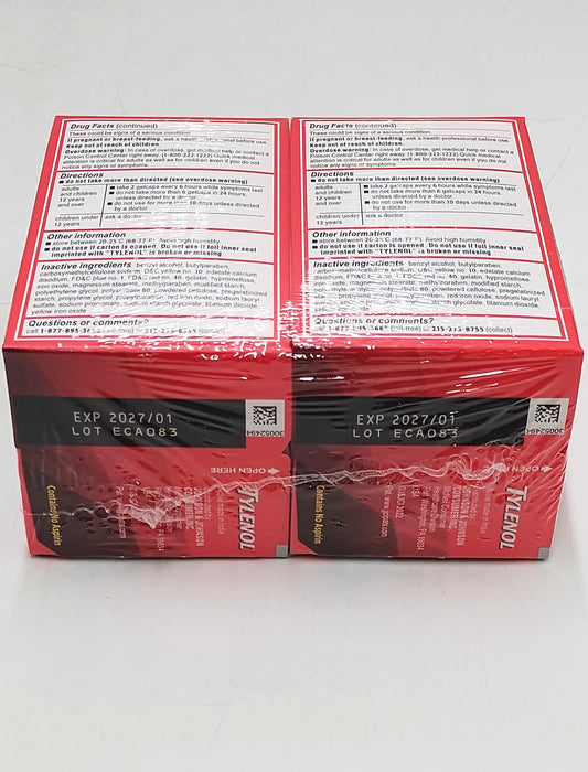 Value Pack - Extra Strength Tylenol Rapid Release Gels 200 Count - Exp: 01/2027
