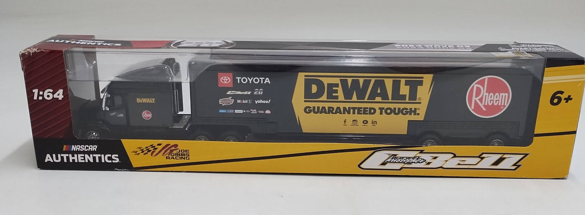Lionel Racing NASCAR Authentics Christoper Bell No.20 Dewalt - Rheem 1:64 Scale Hauler