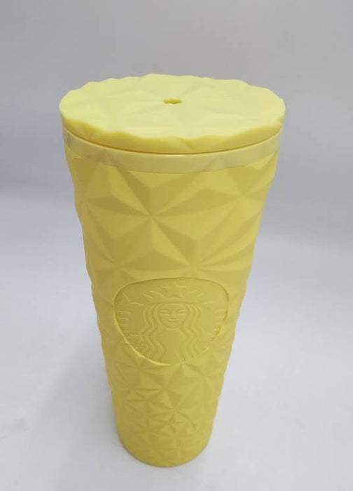 Summer 2025 Starbucks YELLOW Geometric Tumbler 24oz Cold Cup READ DESCRIPTION